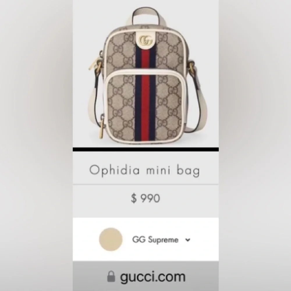 Gucci Ophidia mini bag brand new wrapped. White with beige - Picture 6 of 7